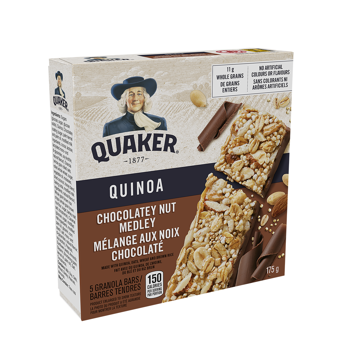 Quaker<sup>®</sup> Barres Quinoa Mélange aux noix chocolaté