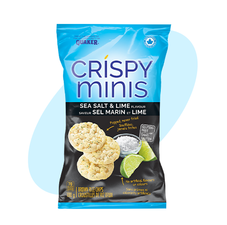 Quaker<sup>®</sup> Crispy Minis<sup>®</sup> Sea Salt & Lime Flavour Brown Rice Chips