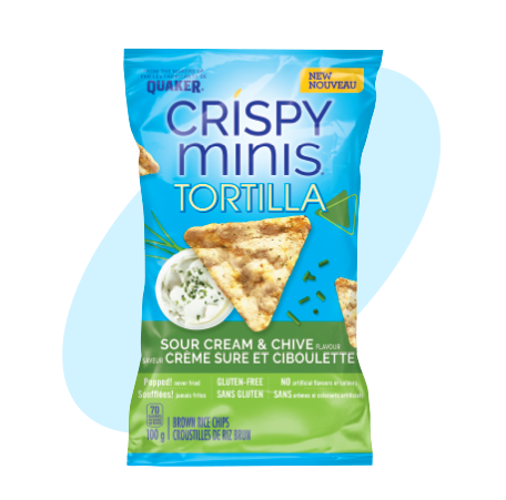 Quaker<sup>®</sup> Crispy Minis<sup>®</sup> Tortilla Sour Cream Chive Flavour Brown Rice Chips