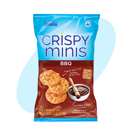 Quaker<sup>®</sup> Croustilles de riz brun Crispy Minis<sup>®</sup> Saveur BBQ