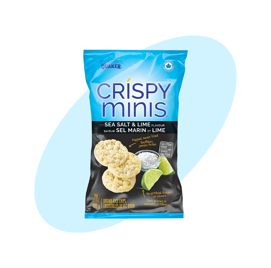 Quaker<sup>®</sup> Crispy Minis<sup>®</sup> Sea Salt & Lime Flavour Brown Rice Chips