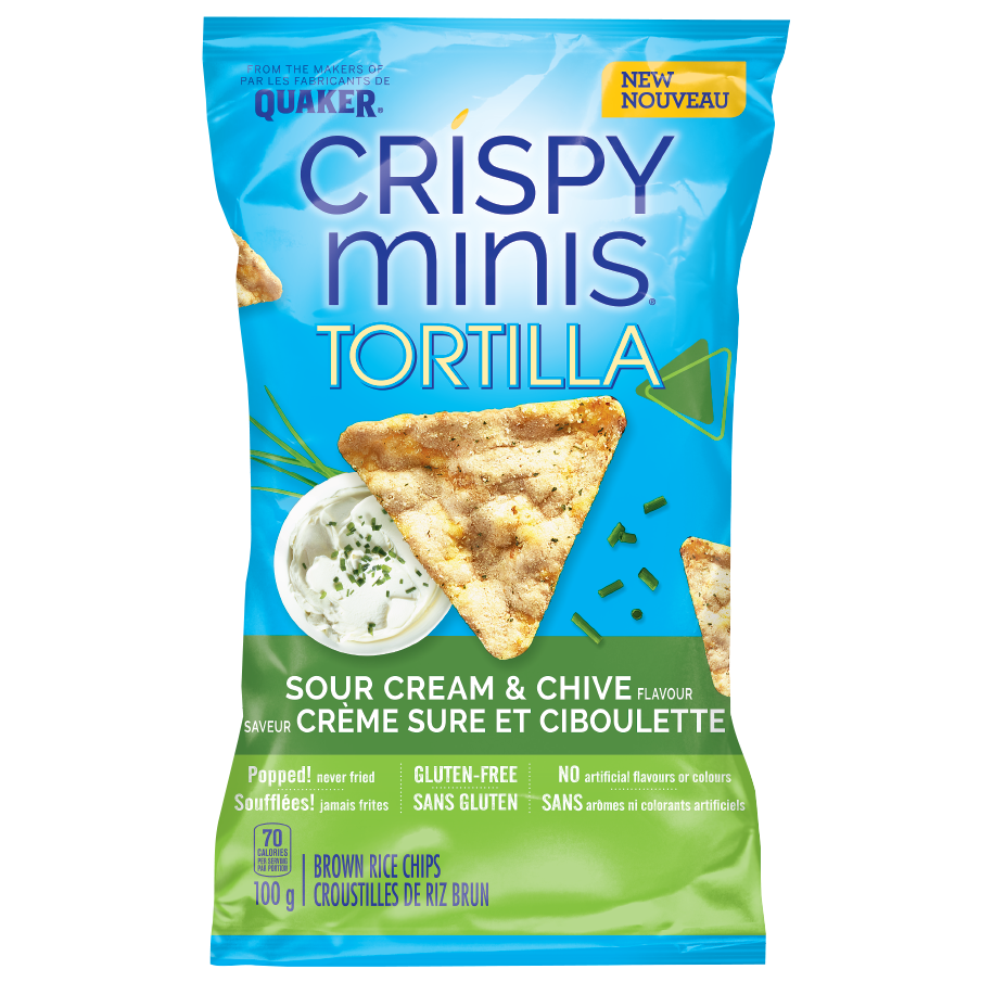 Quaker<sup>®</sup> Crispy Minis<sup>®</sup> Tortilla Sour Cream Chive Flavour Brown Rice Chips
