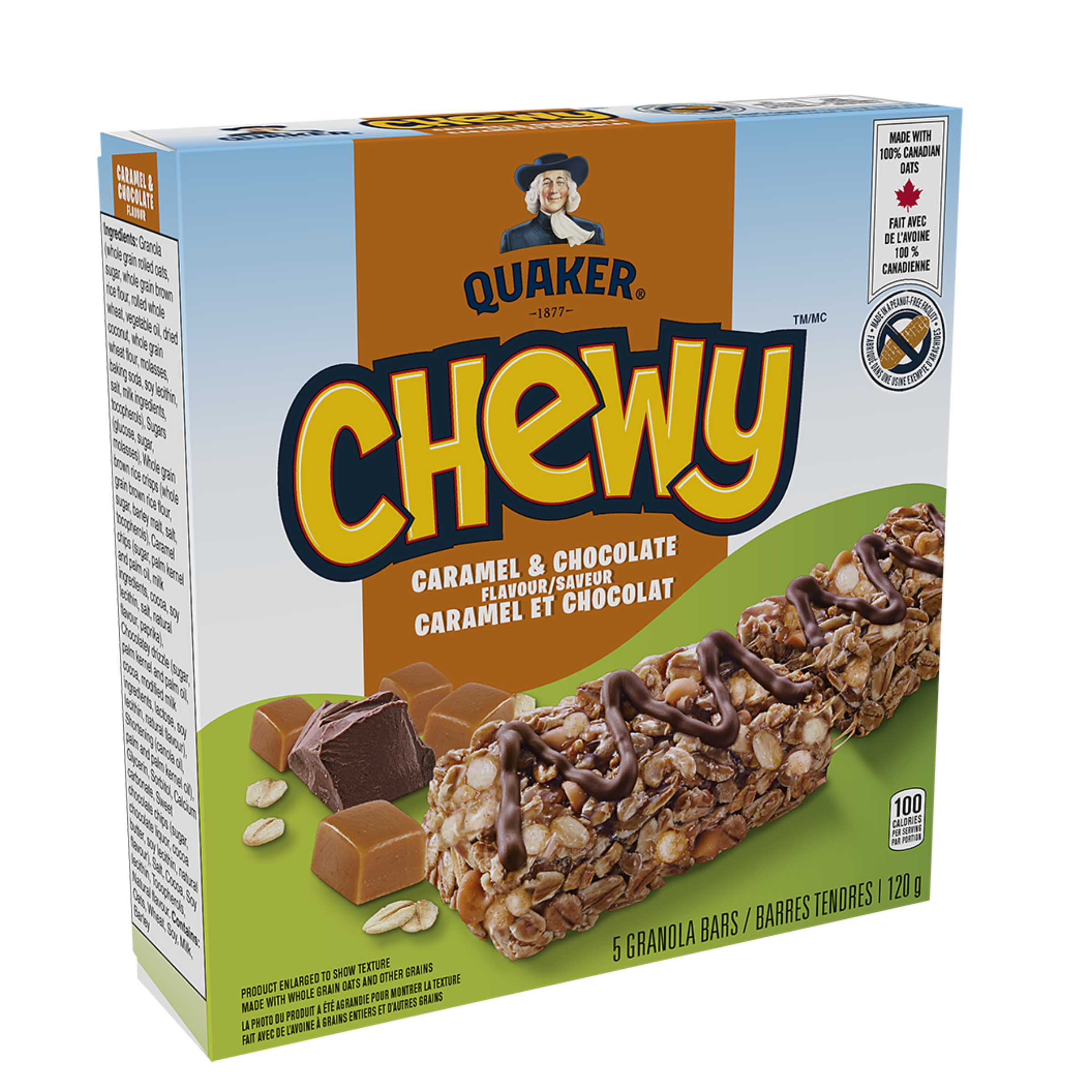 Barres tendres Quaker Chewy<sup>®</sup> – Saveur Caramel et chocolat