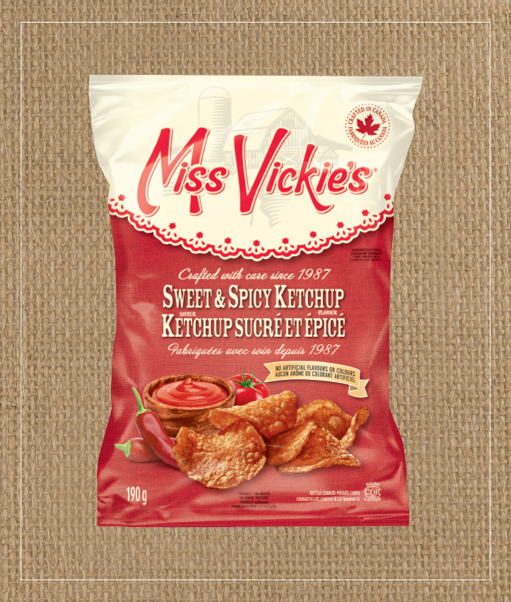 SWEET & SPICY KETCHUP FLAVOUR KETTLE COOKED POTATO CHIPS