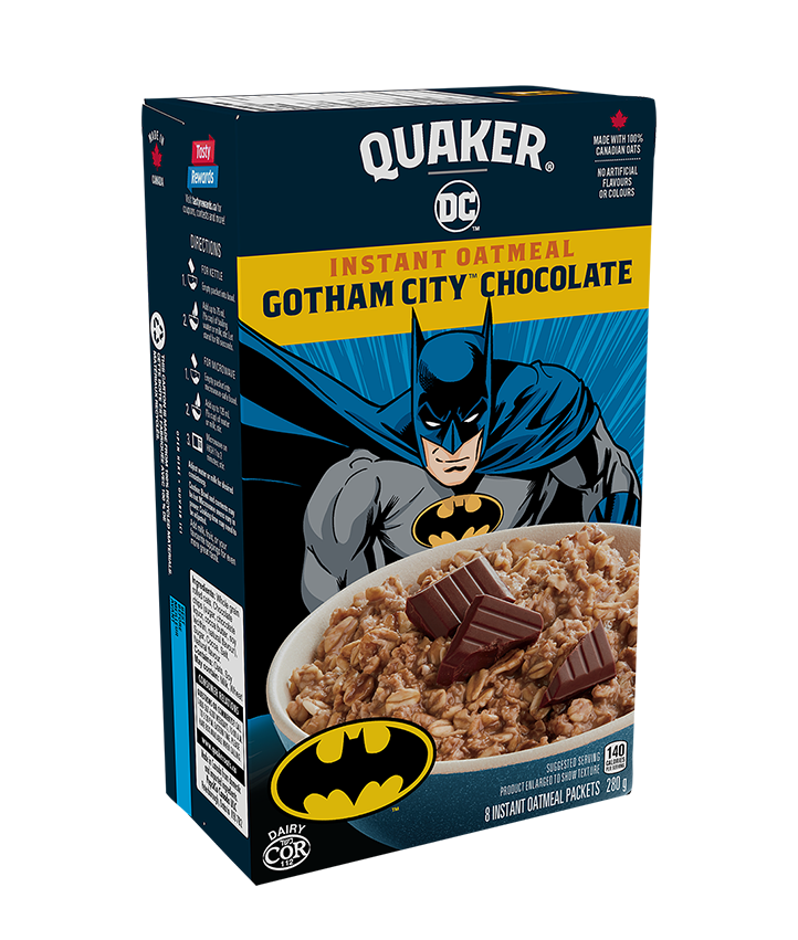 Quaker<sup>®</sup> Gotham City <sup>™</sup> Chocolate Instant Oatmeal