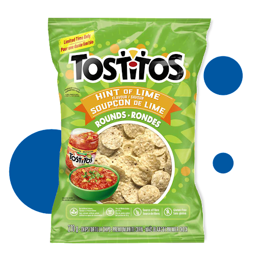 TOSTITOS<sup>®</sup> Rounds Hint of Lime flavour tortilla chips