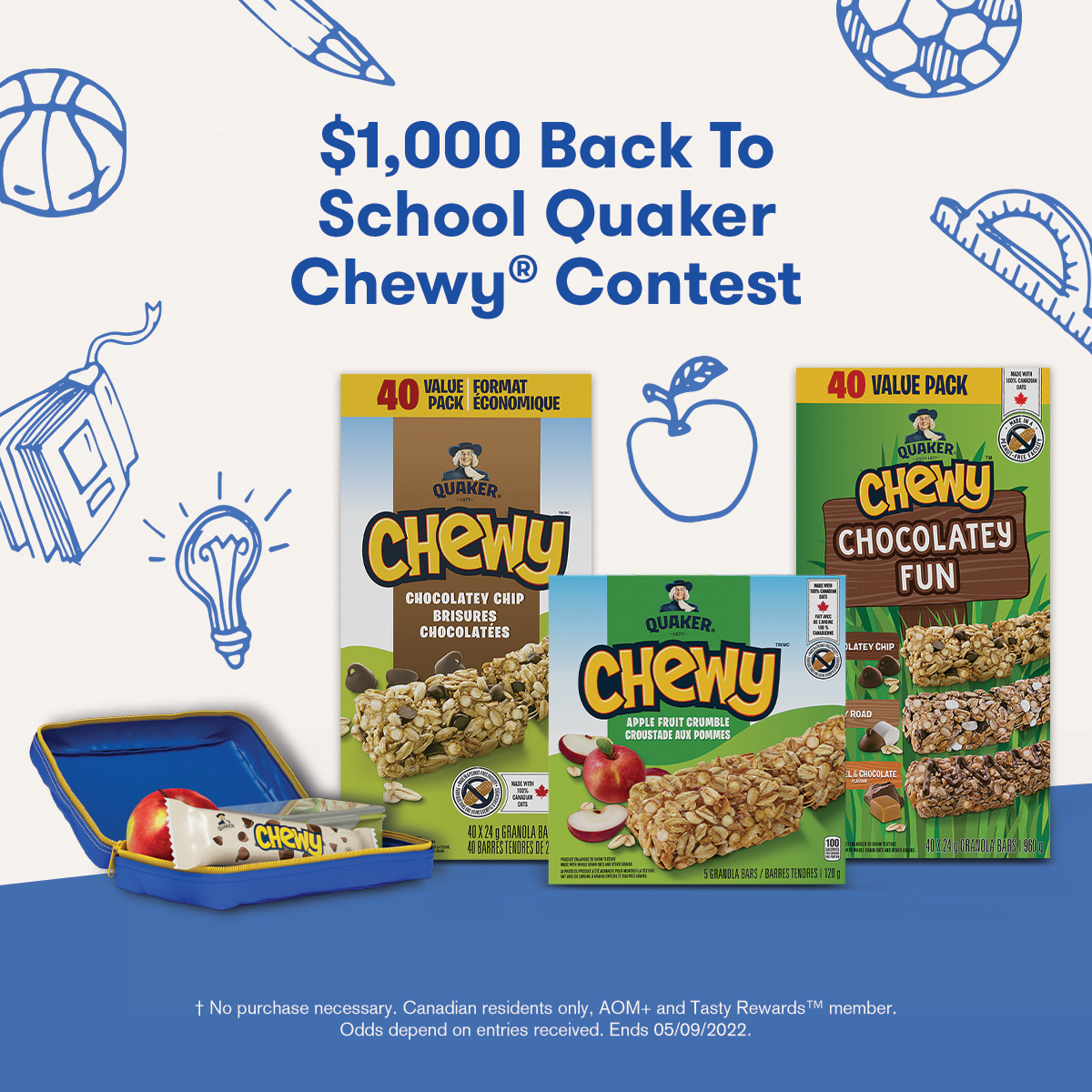 $1,000 Back To School Quaker Chewy<sup>®</sup> Contest
