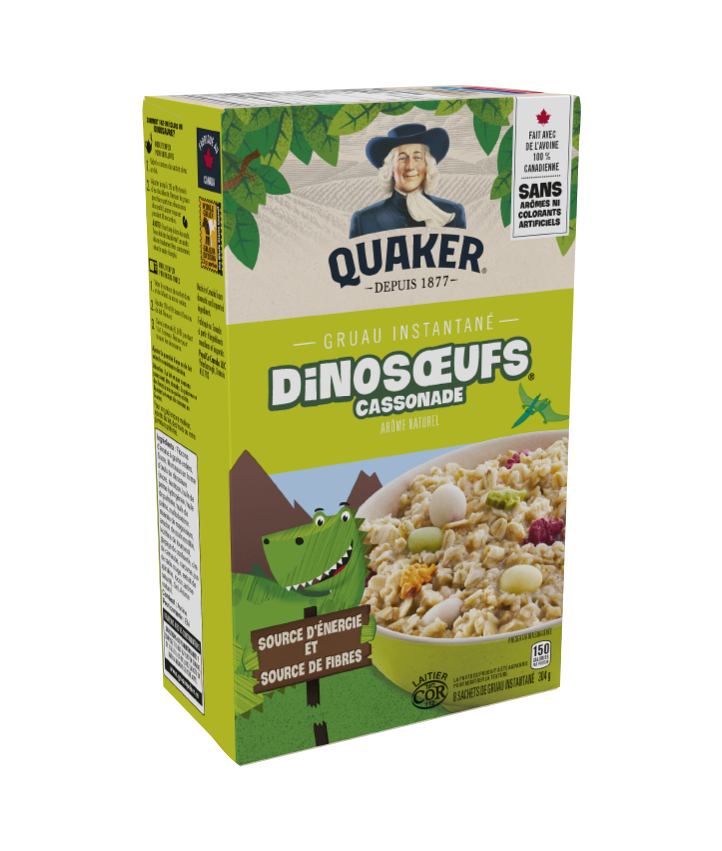 Gruau instantané Quaker<sup>®</sup> – Dinosoeufs<sup>®</sup>