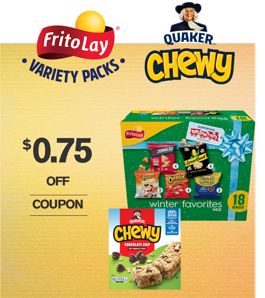 Save $0.75 Quaker Chewy and Frito-Lay - ES