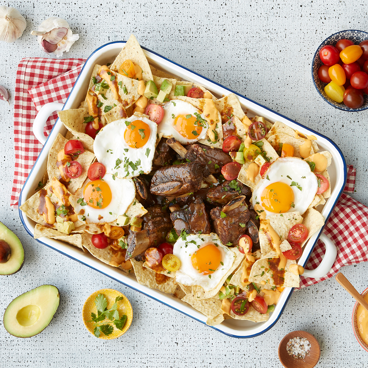 Chilaquiles de boeuf BBQ