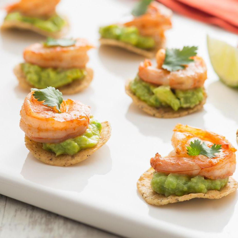 Bouchées tostada aux crevettes