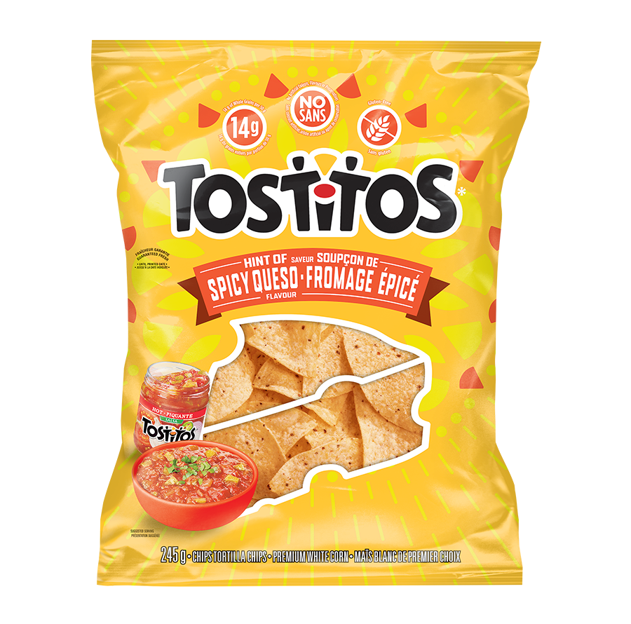 <span>TOSTITOS<sup>®</sup></span> Hint of Spicy Queso Flavour Tortilla Chips