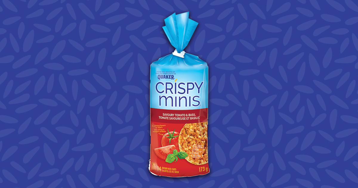 Quaker Crispy Minis Savoury Tomato & Basil Flavour Large Brown Rice Cakes