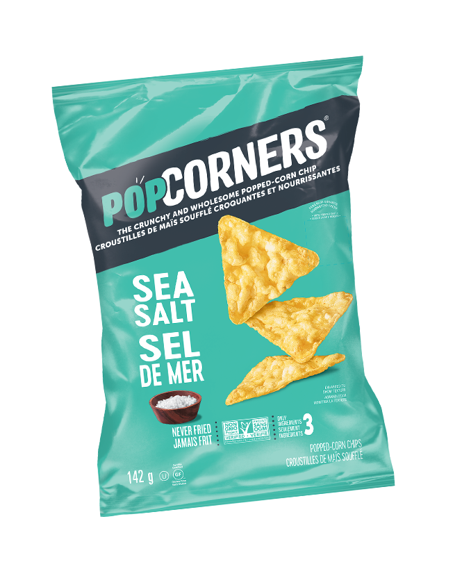 <span>POPCORNERS<sup>®</sup></span> <span>Sea Salt</span> FLAVOURED POPPED-CORN CHIPS