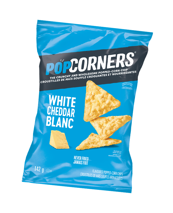 <span>POPCORNERS<sup>®</sup></span> <span>White Cheddar</span> FLAVOURED POPPED-CORN CHIPS