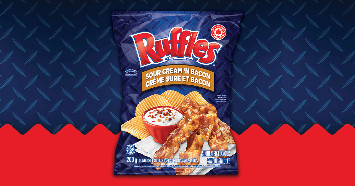 are ruffles sour cream and bacon chips vegetarian