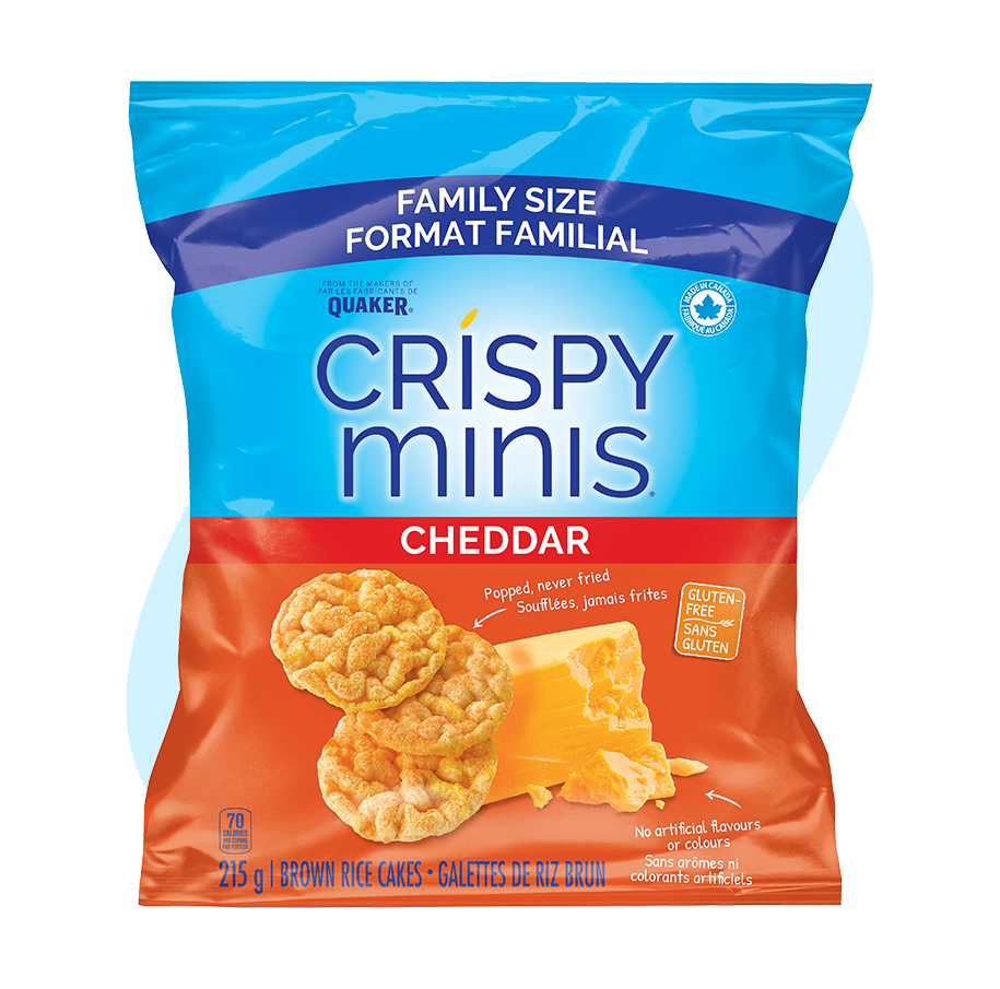 Quaker<sup>®</sup> Croustilles de riz brun Crispy Minis<sup>®</sup> Format Familial Saveur Cheddar