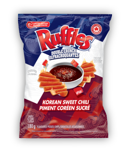 RUFFLES DOUBLE CRUNCH<sup>®</sup> Korean Sweet Chili Flavoured Potato Chips