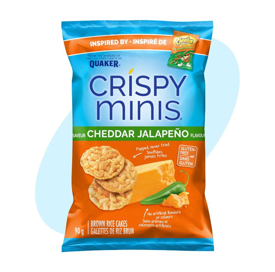 QUAKER<sup>®</sup> CRISPY MINIS<sup>®</sup> Cheddar Jalapeño Flavour Brown Rice Cakes
