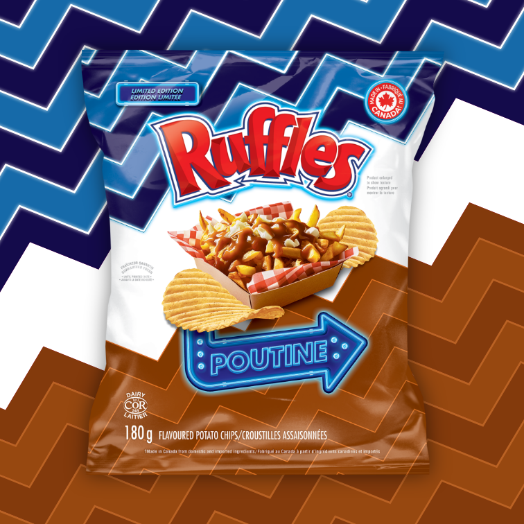 RUFFLES® Poutine Flavoured Potato Chips