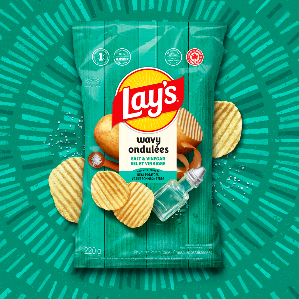 LAY'S® Ondulées Croustilles assaisonnées - Sel et Vinaigre