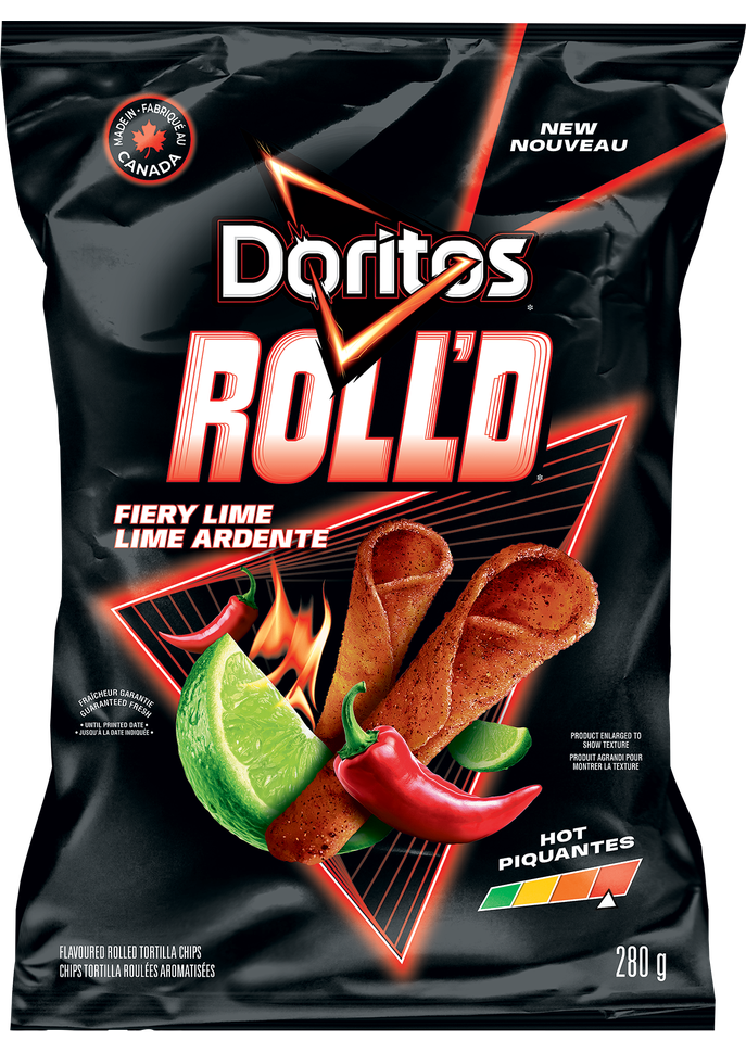 DORITOS ROLL’DTM Fiery Lime Flavoured Rolled Tortilla Chips