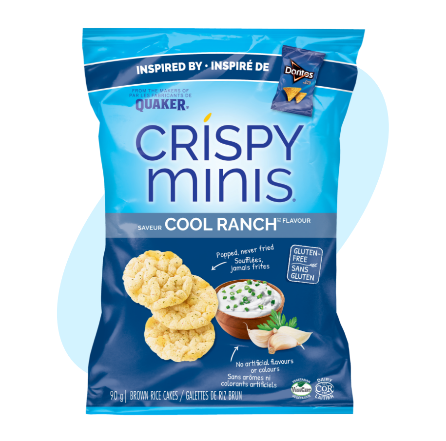 Galettes de riz brun QUAKER<sup>®</sup> CRISPY MINIS<sup>®</sup> saveur Cool Ranch<sup>MC</sup>