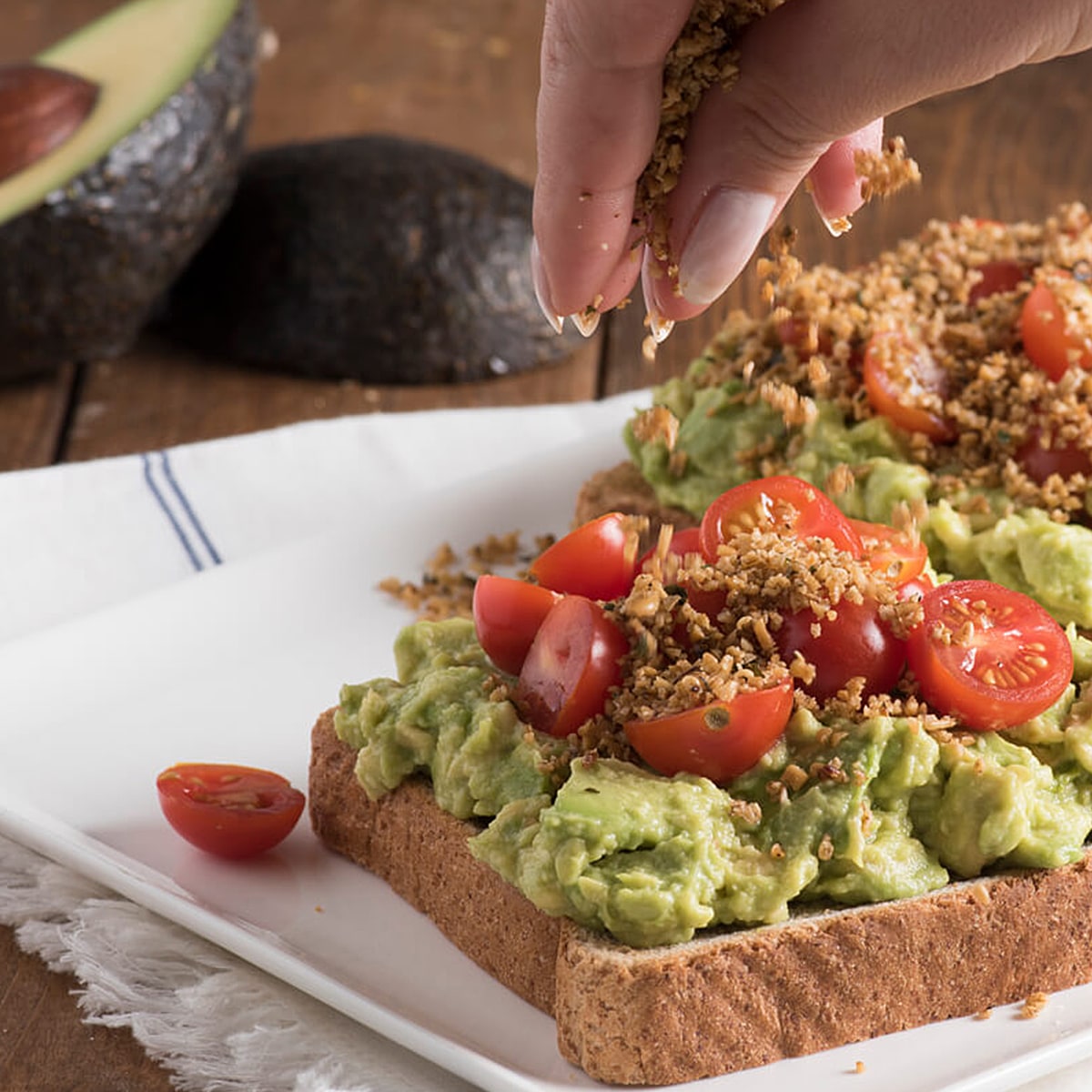 Avocado Toast with Savoury Oat Crumble