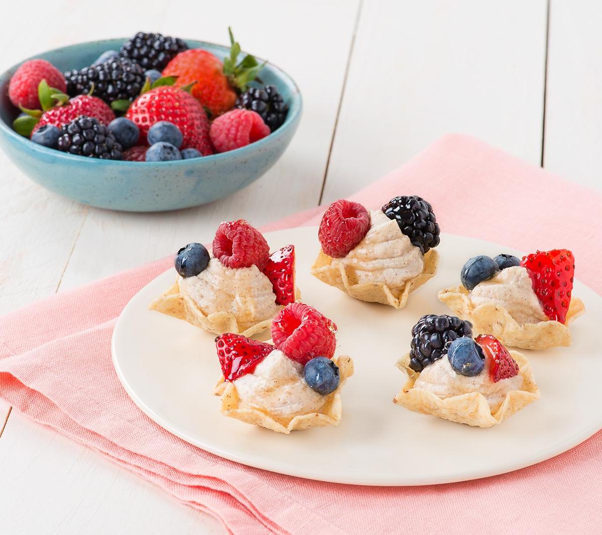 Sweet Ricotta Tarts with Fresh Berries