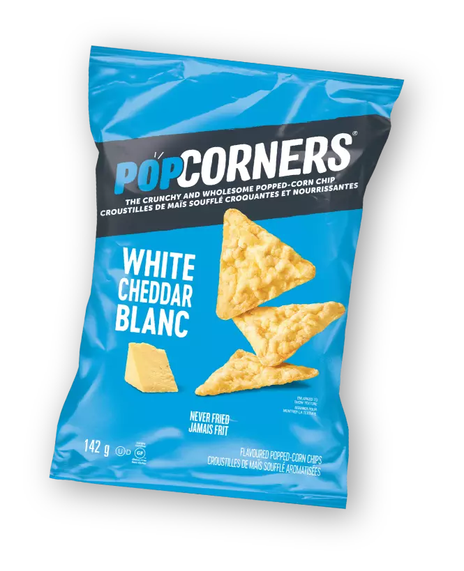 <span>Croustilles de maïs soufflé aromatisées POPCORNERS<sup>®</sup></span> <span>Cheddar blanc</span>